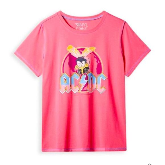 TORRID ACDC SLIM FIT SEAM TEE - COTTON PINK - Picture 1 of 6